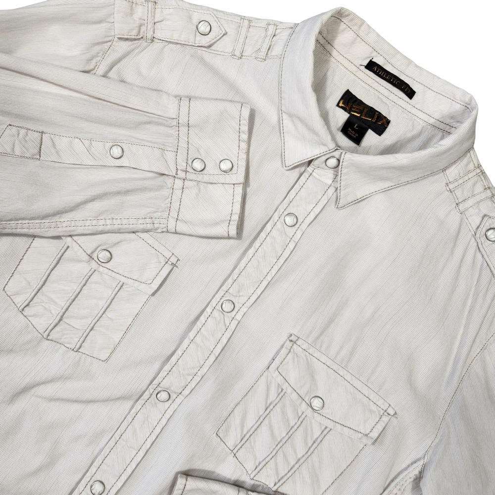 Helix Shirt Mens L Button Down Shirt Long Sleeve‎ Y2k Preppy Edgy Grunge Preppy